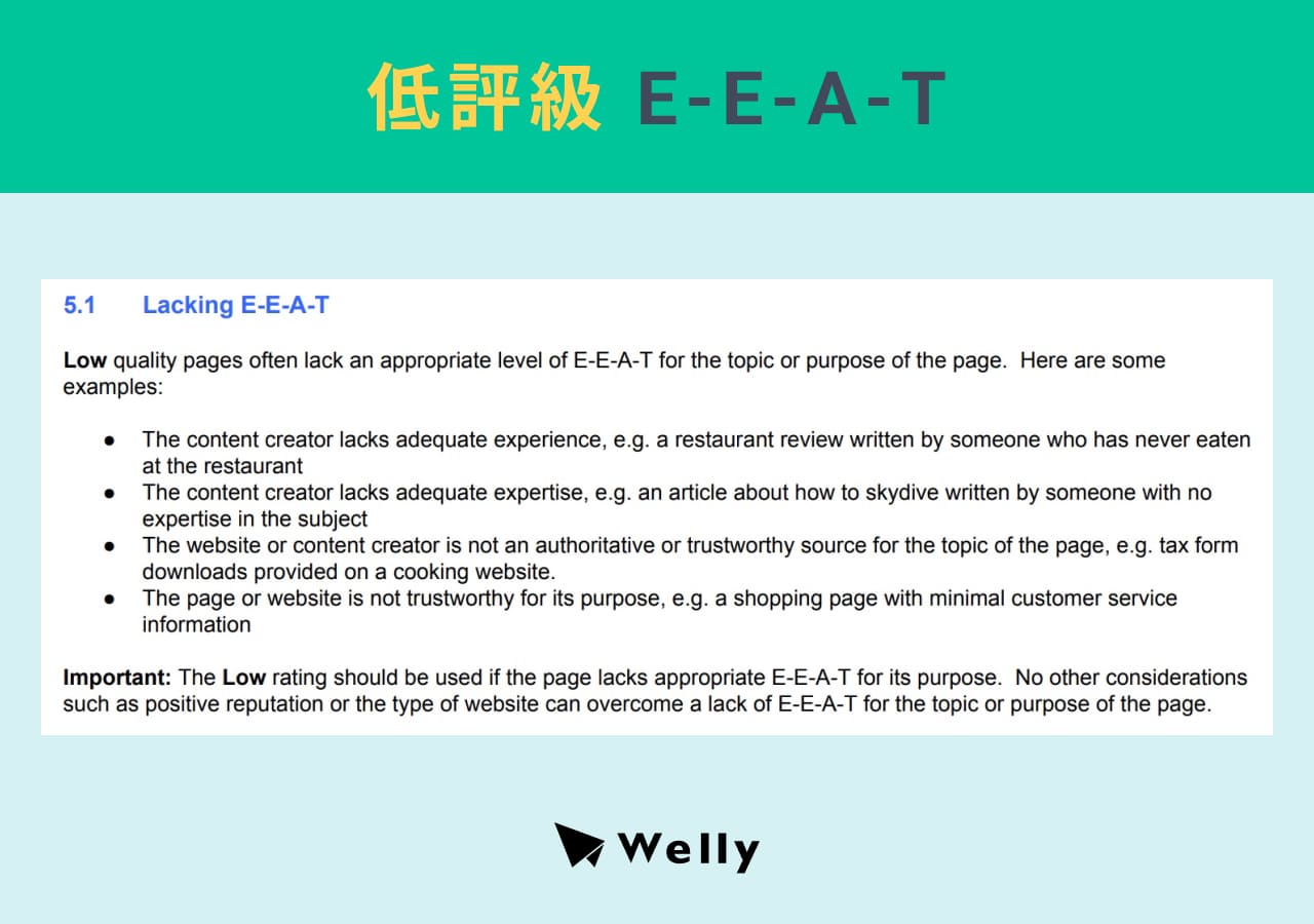 低評級 E-E-A-T
