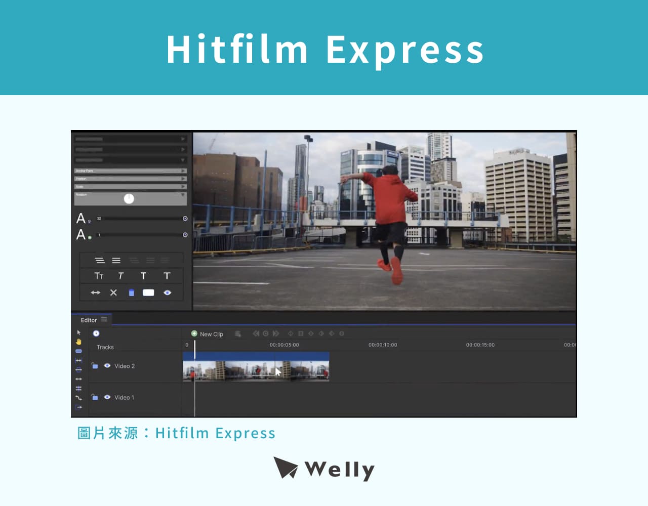 影片剪�輯軟體：Hitfilm Express