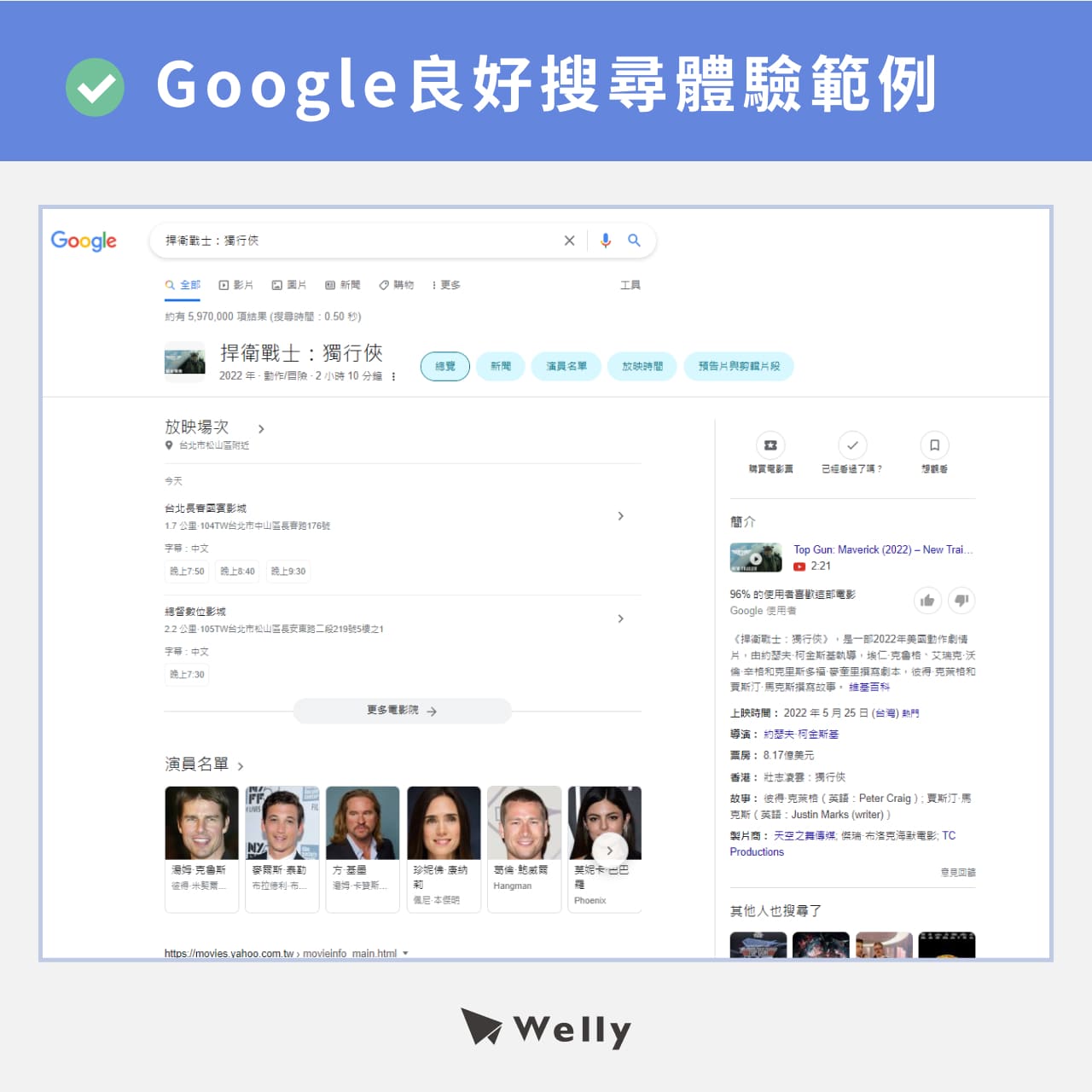 Google良好搜尋體驗範例