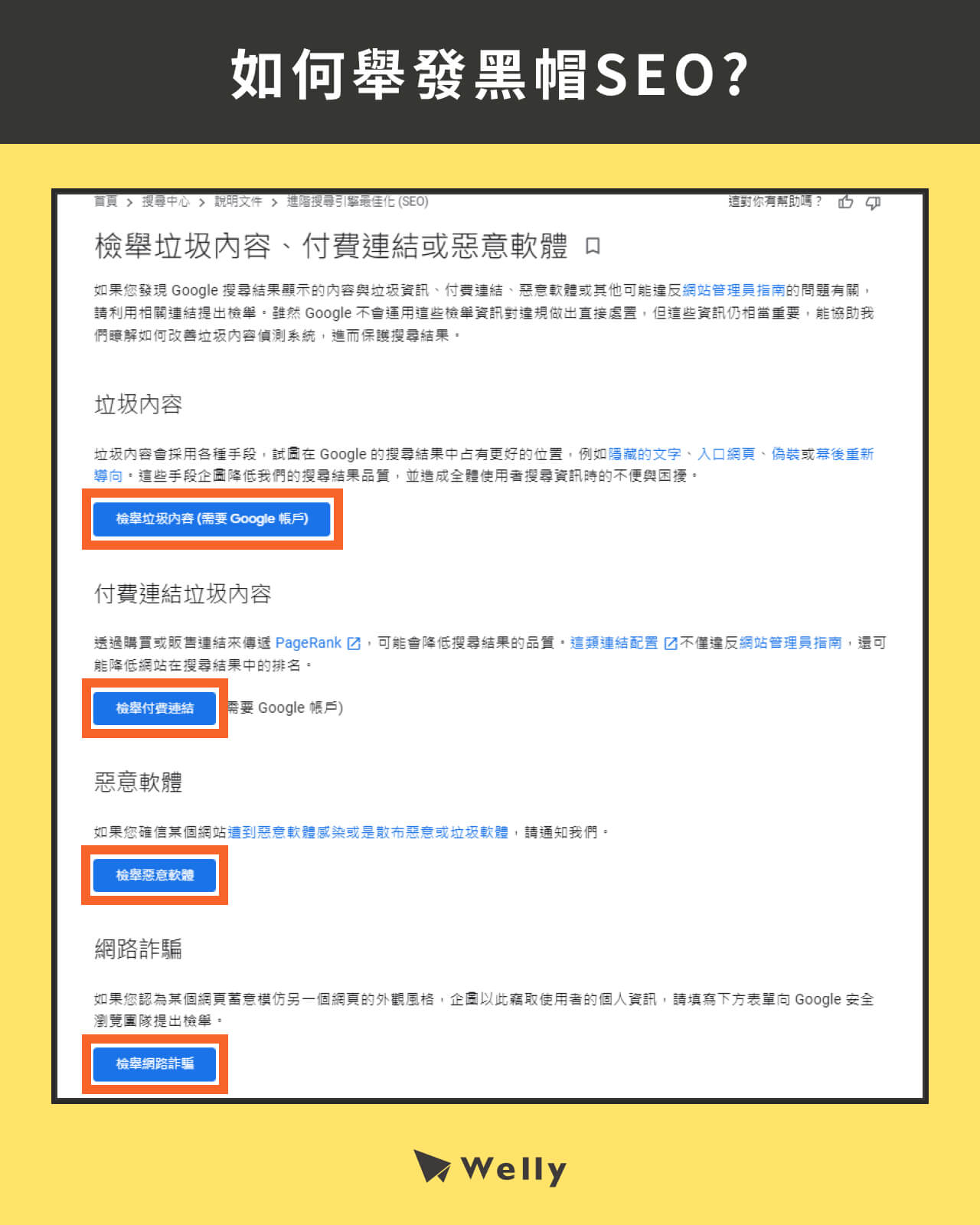 如何到Google搜尋中心舉發黑帽SEO?