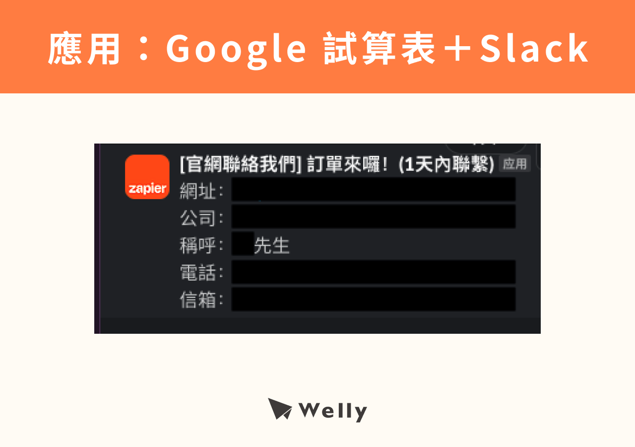 Zapier 企業應用:Google 試算表+Slack
