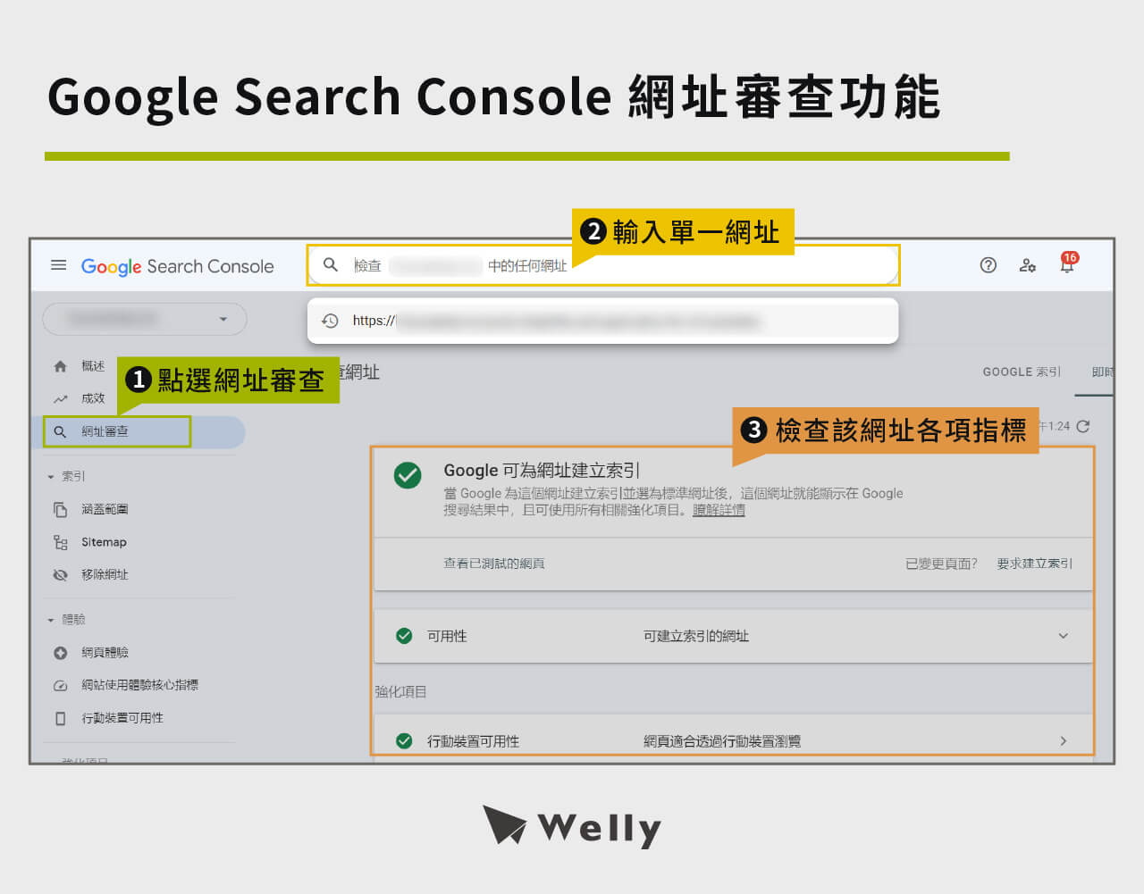Google Search Console �網址審查功能