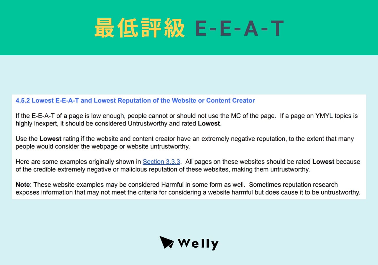 最低評級 E-E-A-T